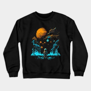 Space Man Pixel Art Crewneck Sweatshirt